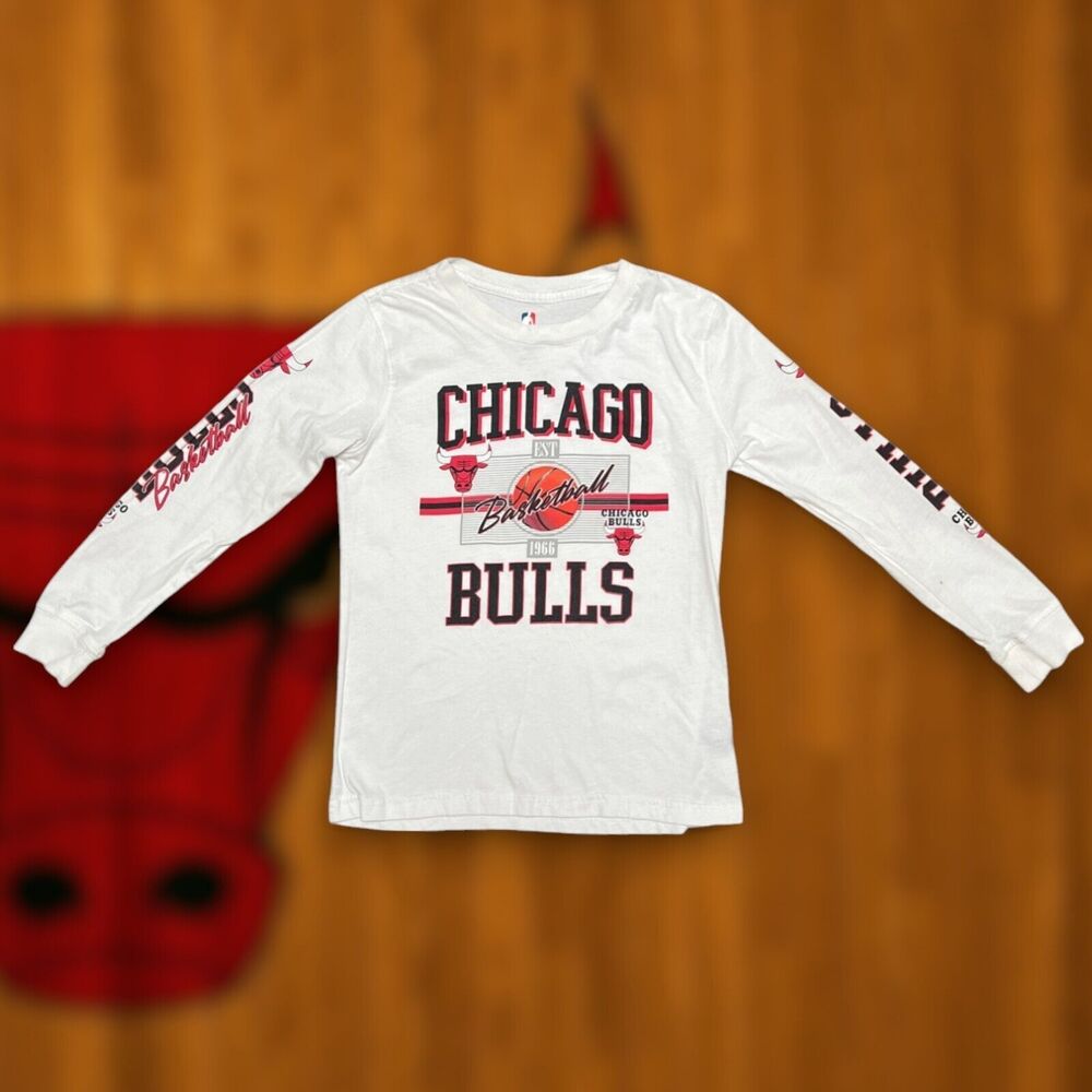 Chicago Bulls Est. 1966 Long Sleeve Graphic T-Shirt White Size Youth M 10-12